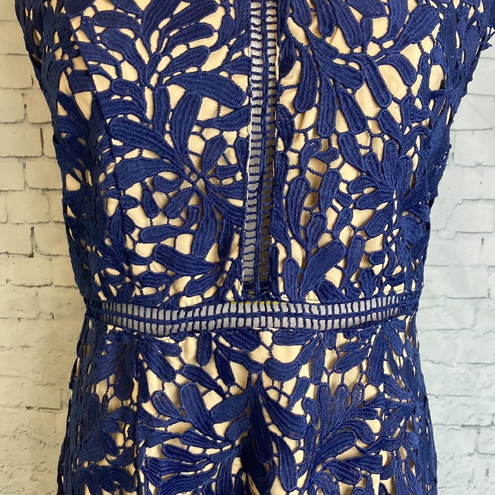 Lulus Divine Destiny Navy Blue Lace Halter Backless Midi Dress Size Large Sexy - Picture 6 of 16